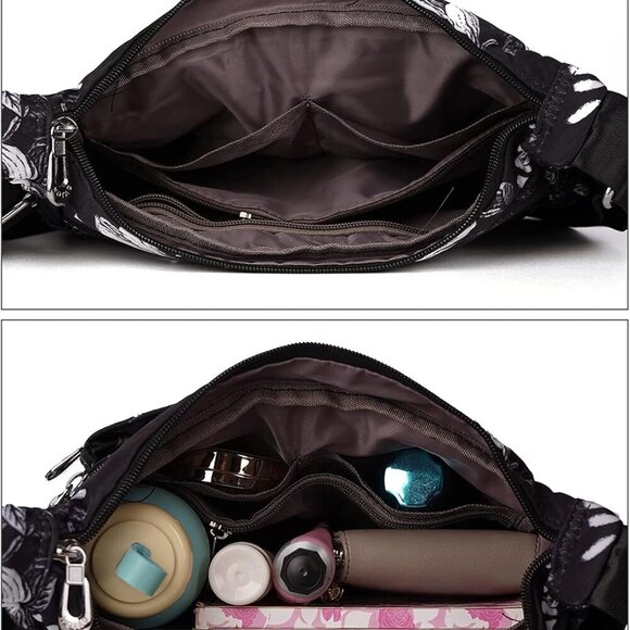 Shoulder Bags for Women Nylon Crossbody Bags Waterproof Lightweight Messenger Pu - Picture 4 of 6